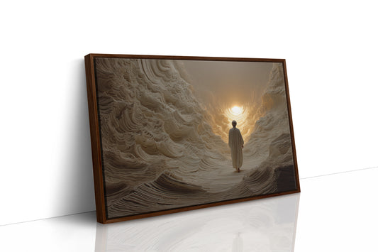 Pilgrim's Path Through Alabaster Waves