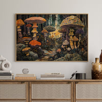 Enchanted Mushroom Forest: Mystical Fantasy Canvas Wall Art