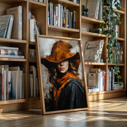 Mystical Woman in Orange Hat