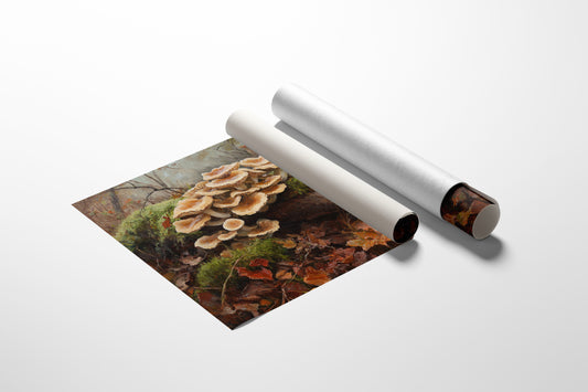 Autumn Mushrooms Dance Among Leaves