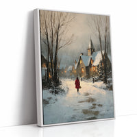 A Red Coat in Falling Snow