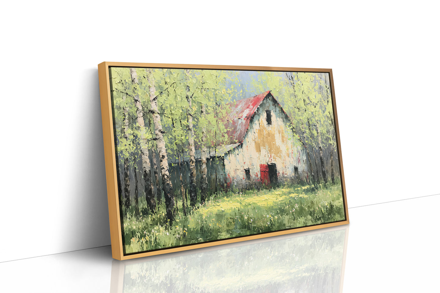 Old Barn Among the Birches