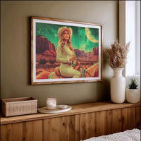 Moonlit Cactus Rose Rides West