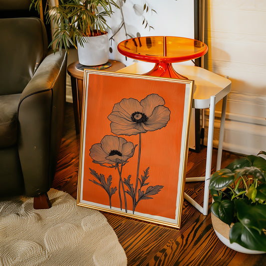 Poppies Draw Lines Against Sunset