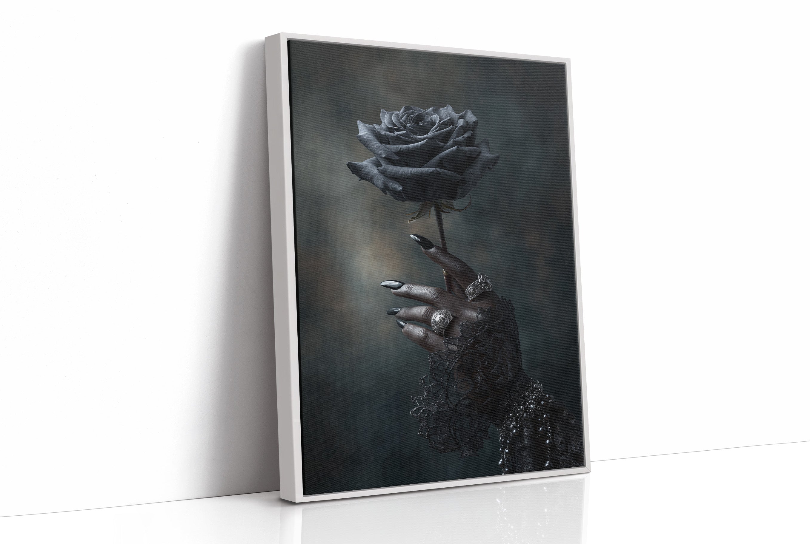 Midnight Bloom In Silver Grasp