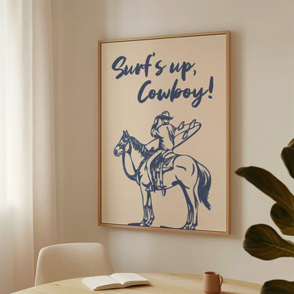 Surf’s Up Cowboy – Western Coastal Wall Art