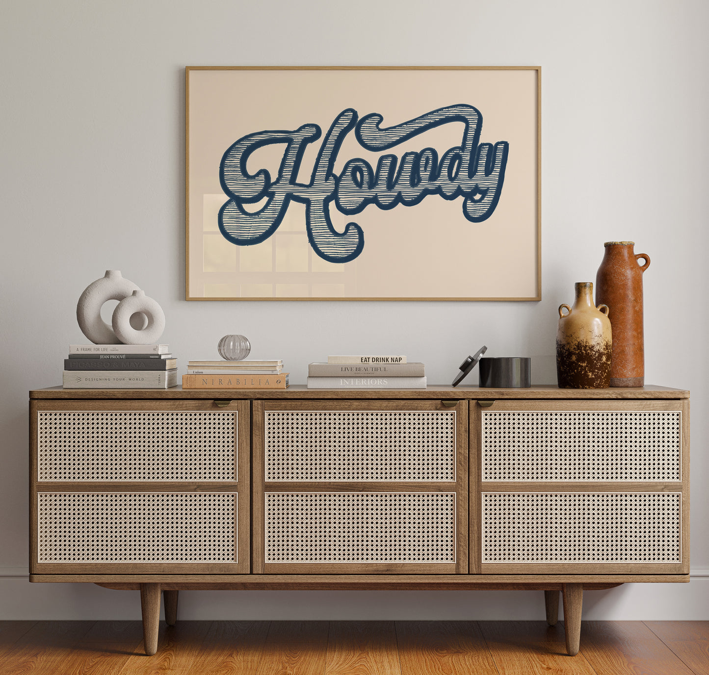 Howdy Western Typography Art – Vintage Rodeo-Style Wall Print