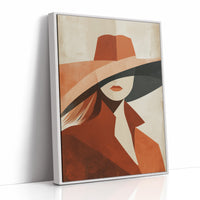 Terracotta Silhouette in Wide-Brimmed Shadow