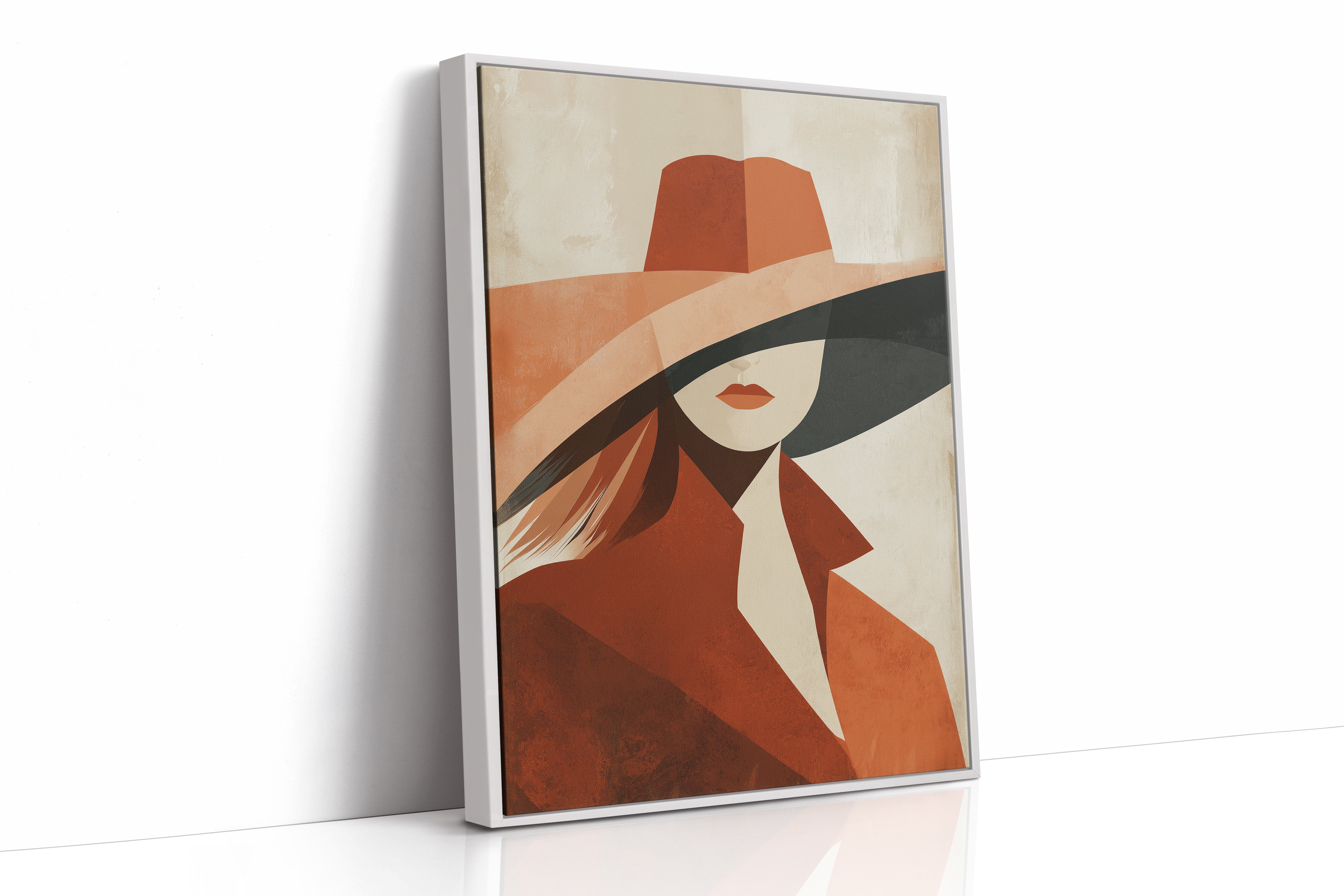 Terracotta Silhouette in Wide-Brimmed Shadow