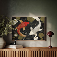 Koi Dance Among Midnight Lotuses