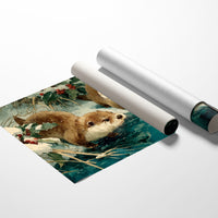 Two Otters, One Winter Stream