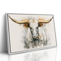 Longhorn in Ink and Wash