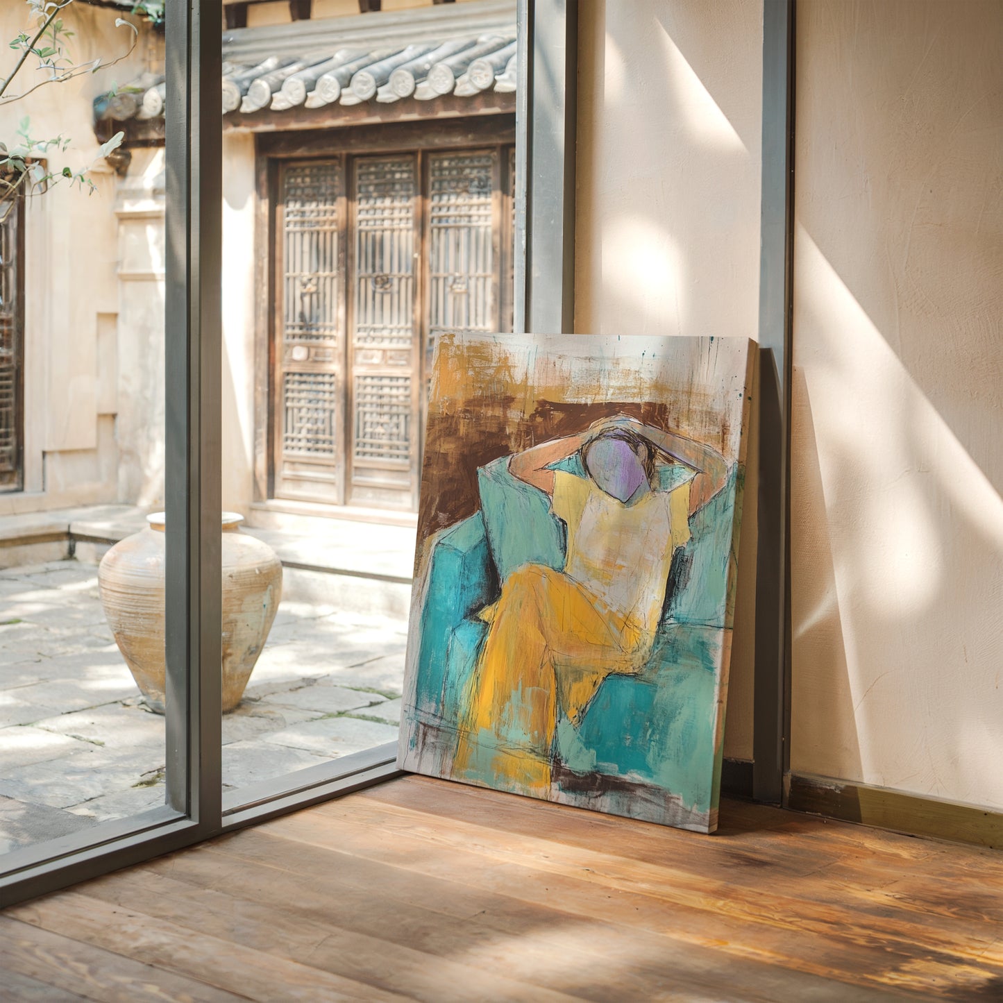 Sunlit Moments In Turquoise Room
