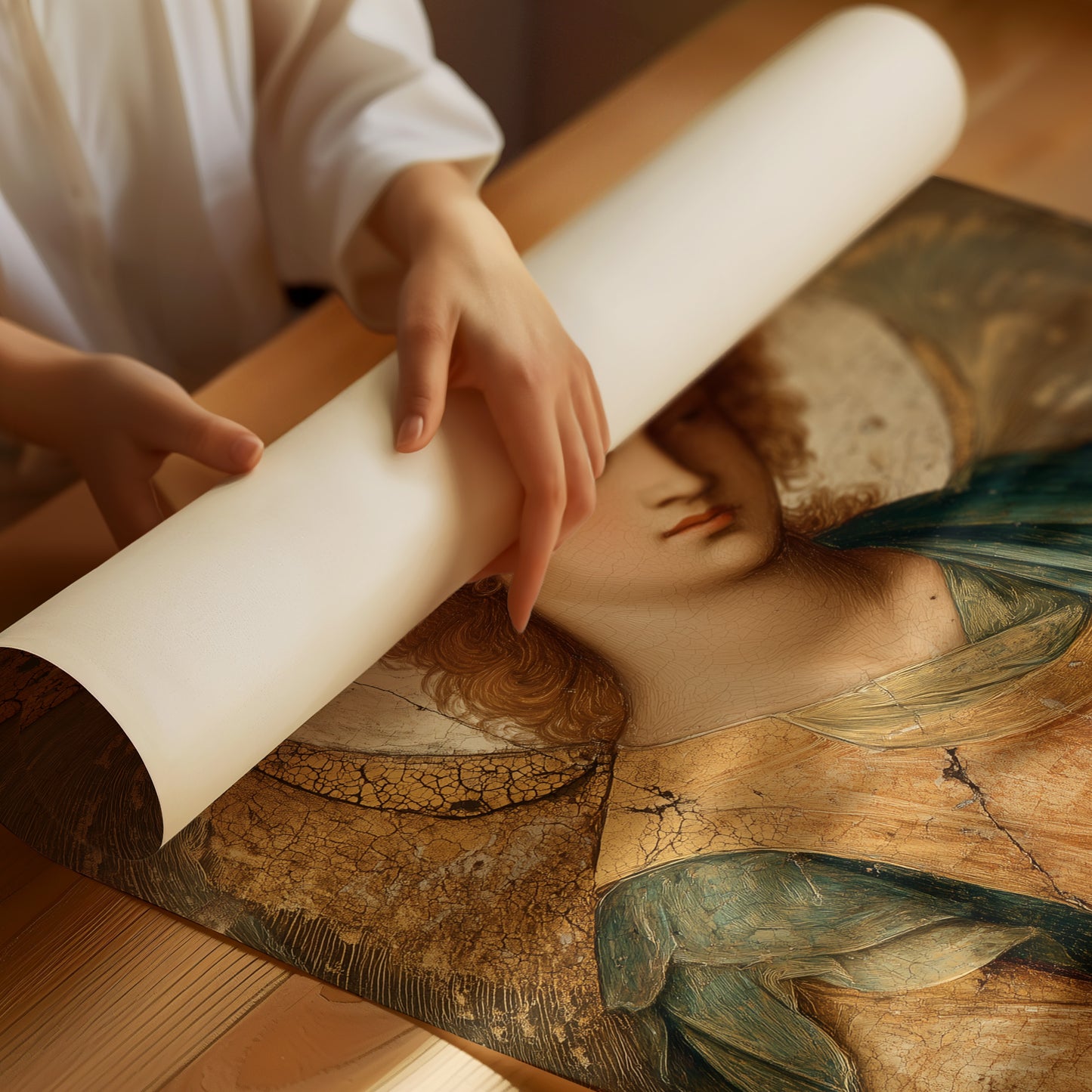 Gilded Faith On Rustic Table