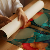 Birds Dance Among Crimson Blooms