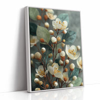 Cream Blossoms and Amber Buds