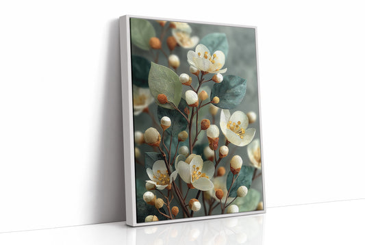 Cream Blossoms and Amber Buds