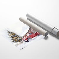 Red Pickup Brings Christmas Home