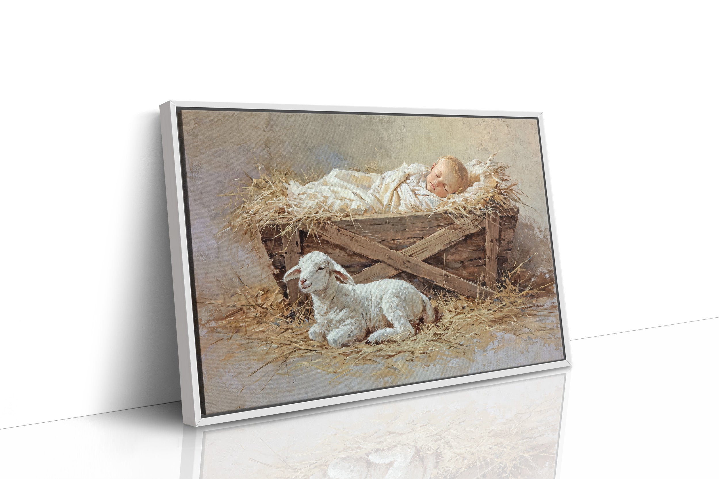 Gentle Lamb Guards Winter's Peace