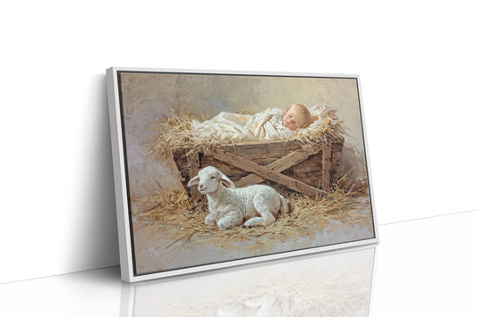 Gentle Lamb Guards Winter's Peace