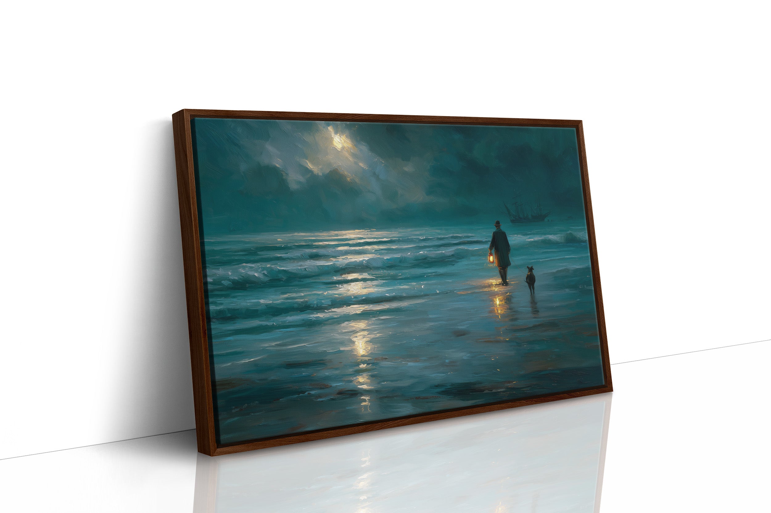 Midnight Walk Along Teal Waters