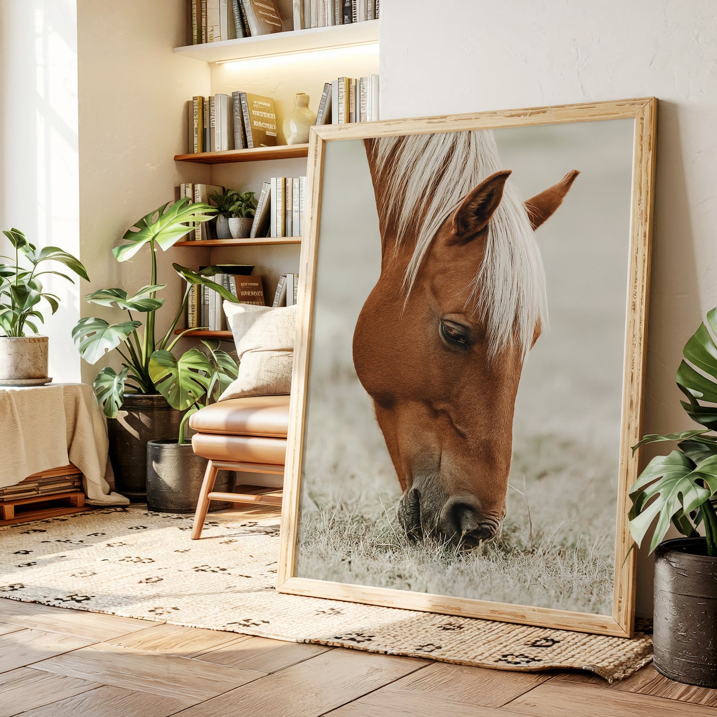 Quiet Morning Graze with Golden Mane