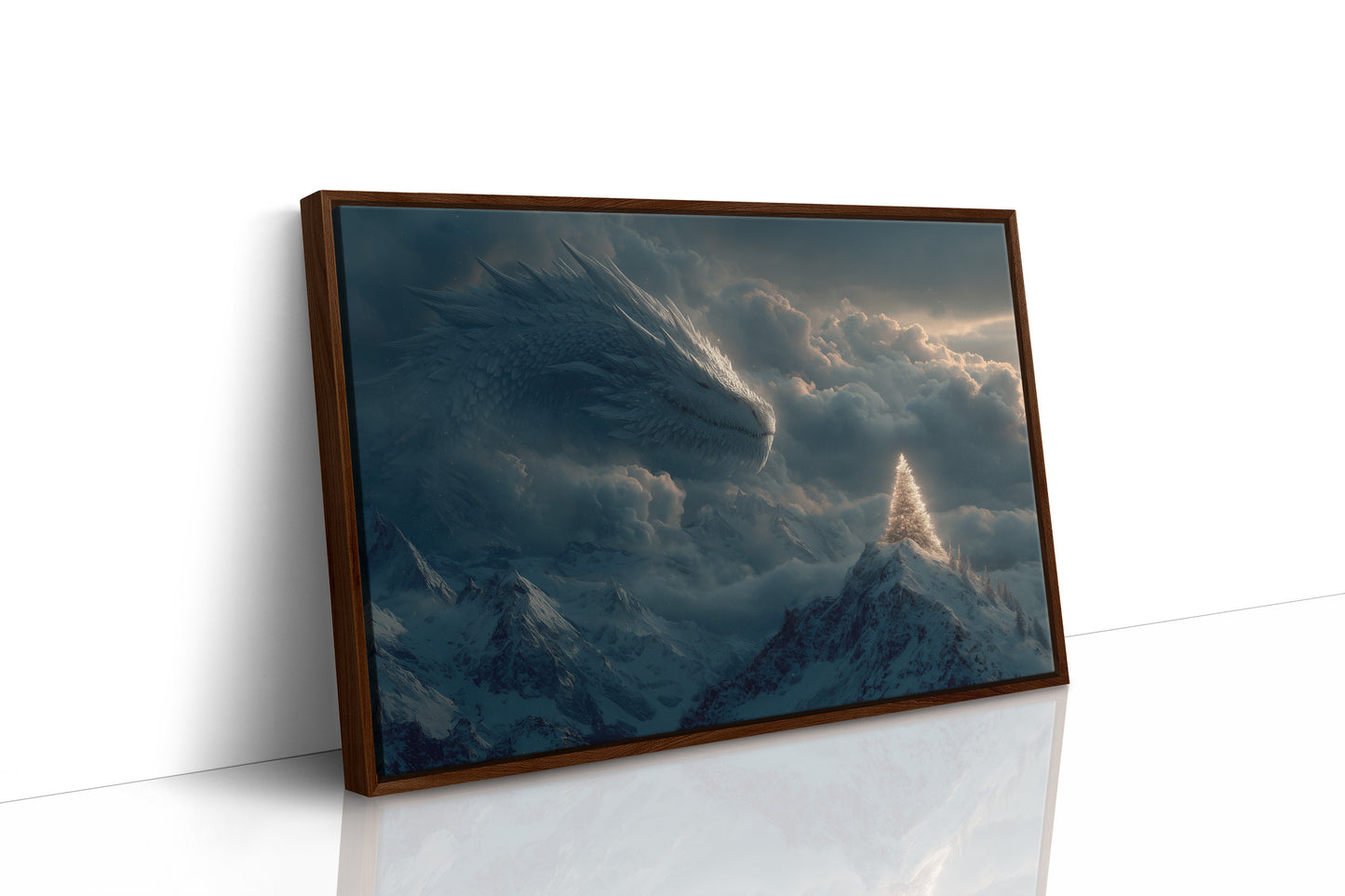 Ice Dragon Over Winter Peaks