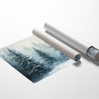 Silent Snow Settles Among Evergreens