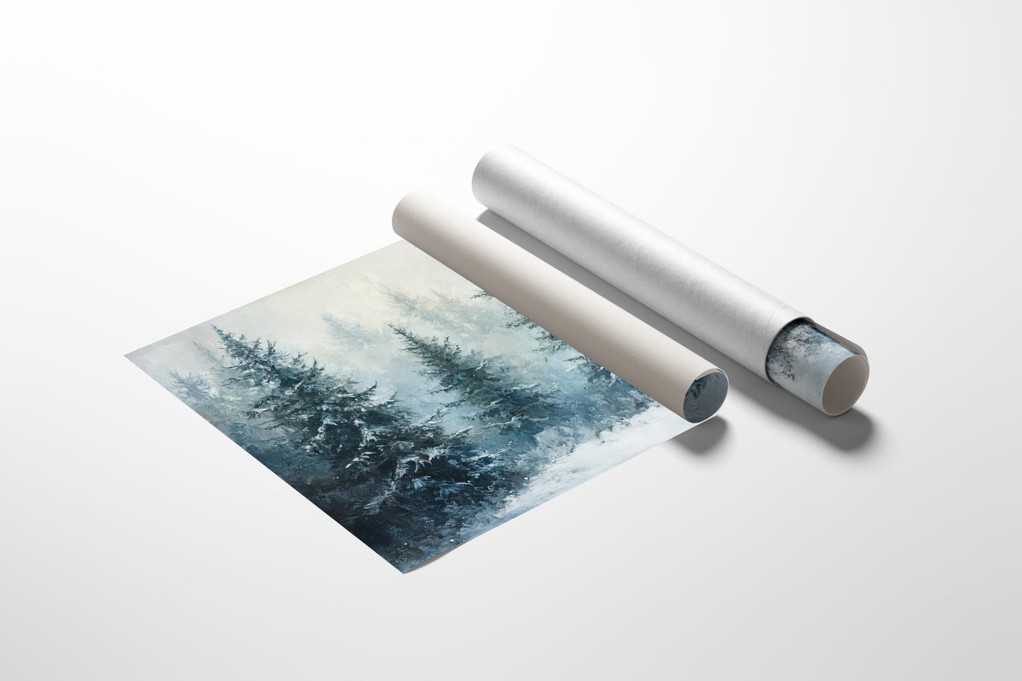 Silent Snow Settles Among Evergreens