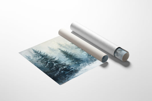 Silent Snow Settles Among Evergreens