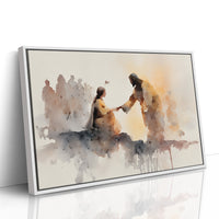 Hands Connect In Amber Light