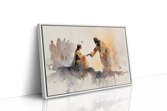 Hands Connect In Amber Light