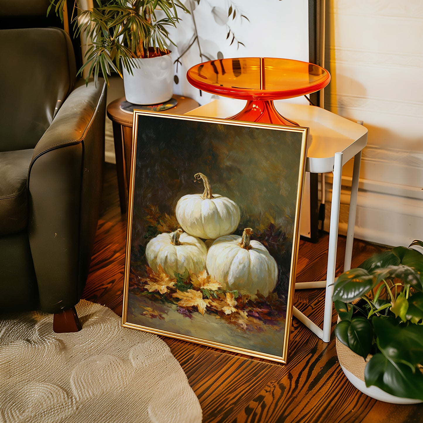 White Pumpkins Dance With Autumn