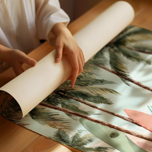 Boards Resting Under Palms