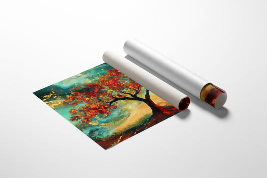 Autumn's Fire Dances With Turquoise Skies