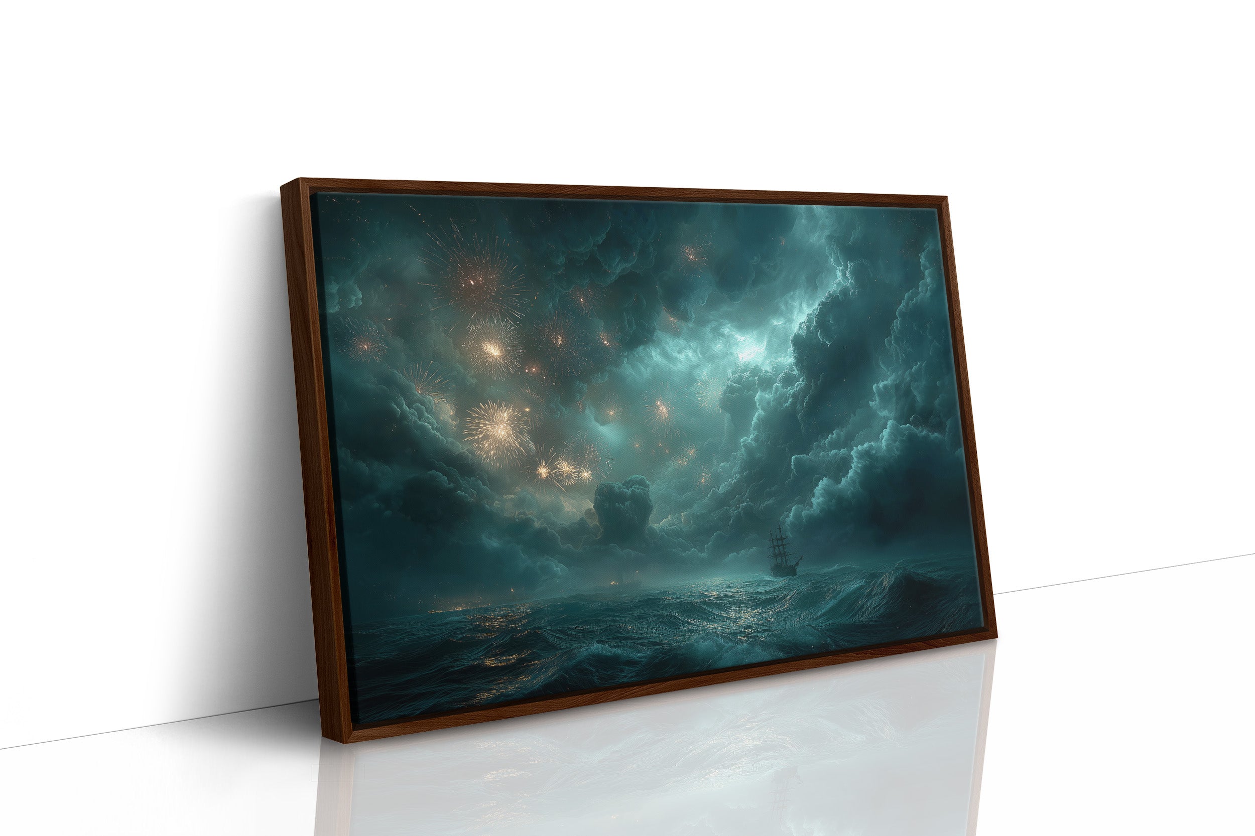Fireworks Over the Stormy Sea