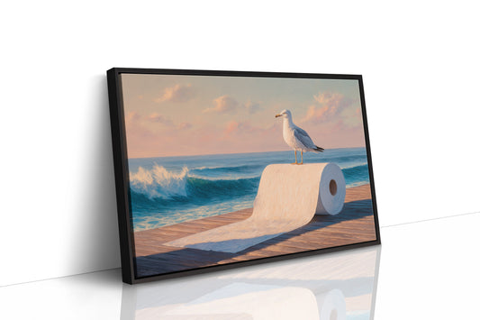 Seagull's Perch At Sunset Tide