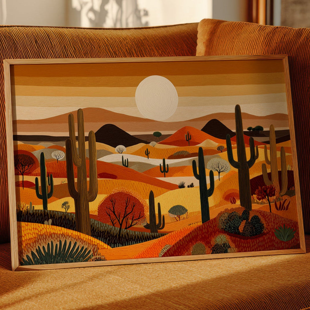 Saguaros Dance Under Desert Sunset