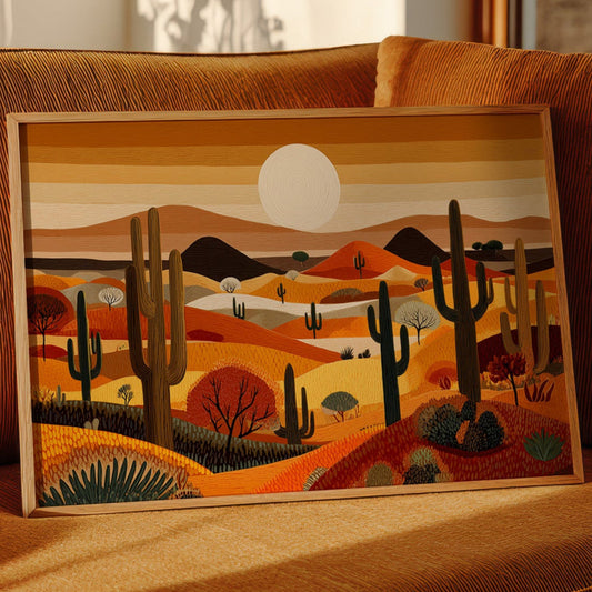 Saguaros Dance Under Desert Sunset