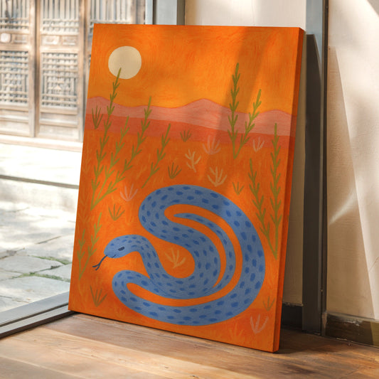 Blue Serpent Under Desert Sun