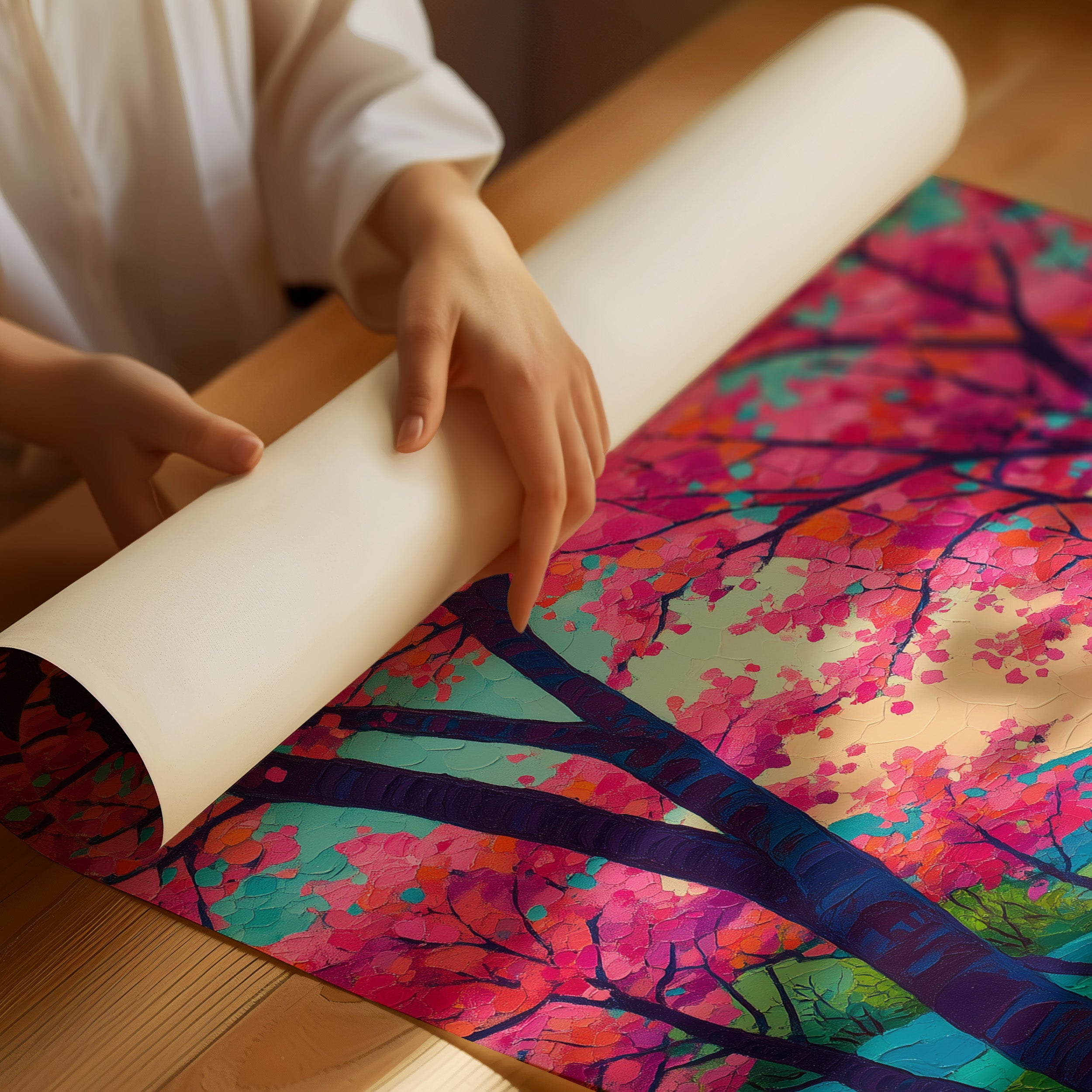 Cherry Blossoms Paint The Winding Path