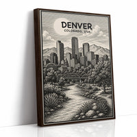 Denver in Woodcut