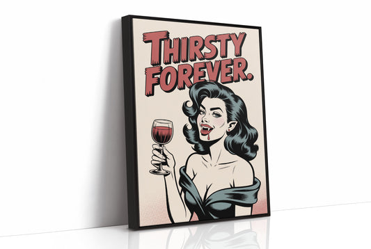 Vintage Vamp Sips Red Wine