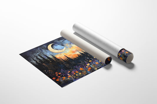 Moonlit Meadow Catches Fire Above