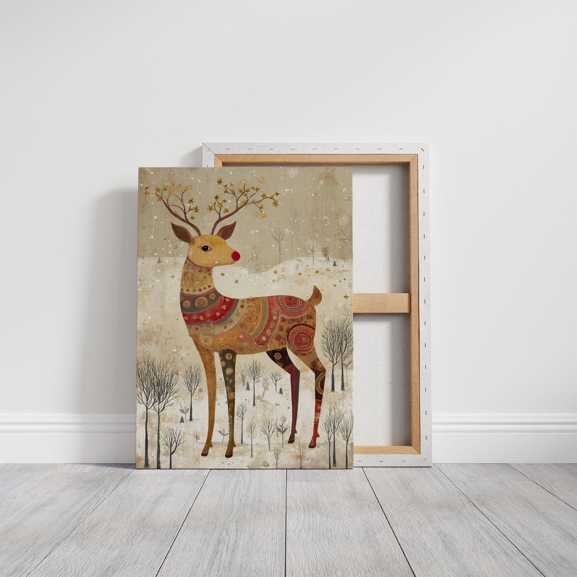 Reindeer Tales In Golden Patterns