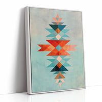 Geometric Harmony in Turquoise and Coral