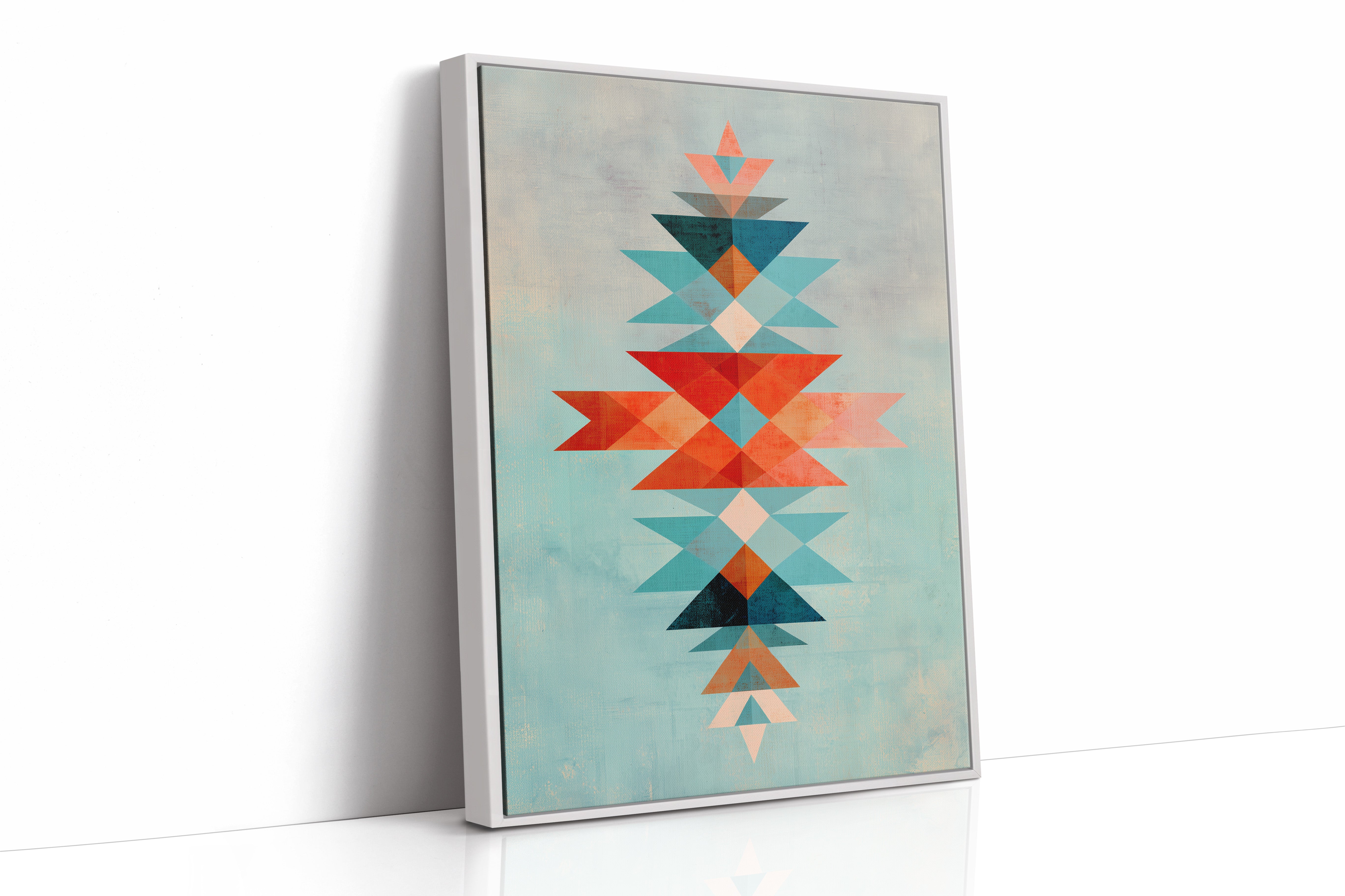 Geometric Harmony in Turquoise and Coral