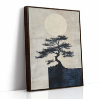 Zen Bonsai Tree Art – Minimalist Japanese Wall Print