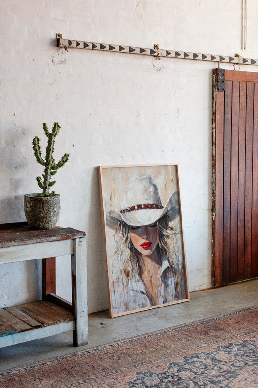 Cowgirl Grace in White Hat