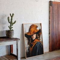 Mystical Woman in Orange Hat